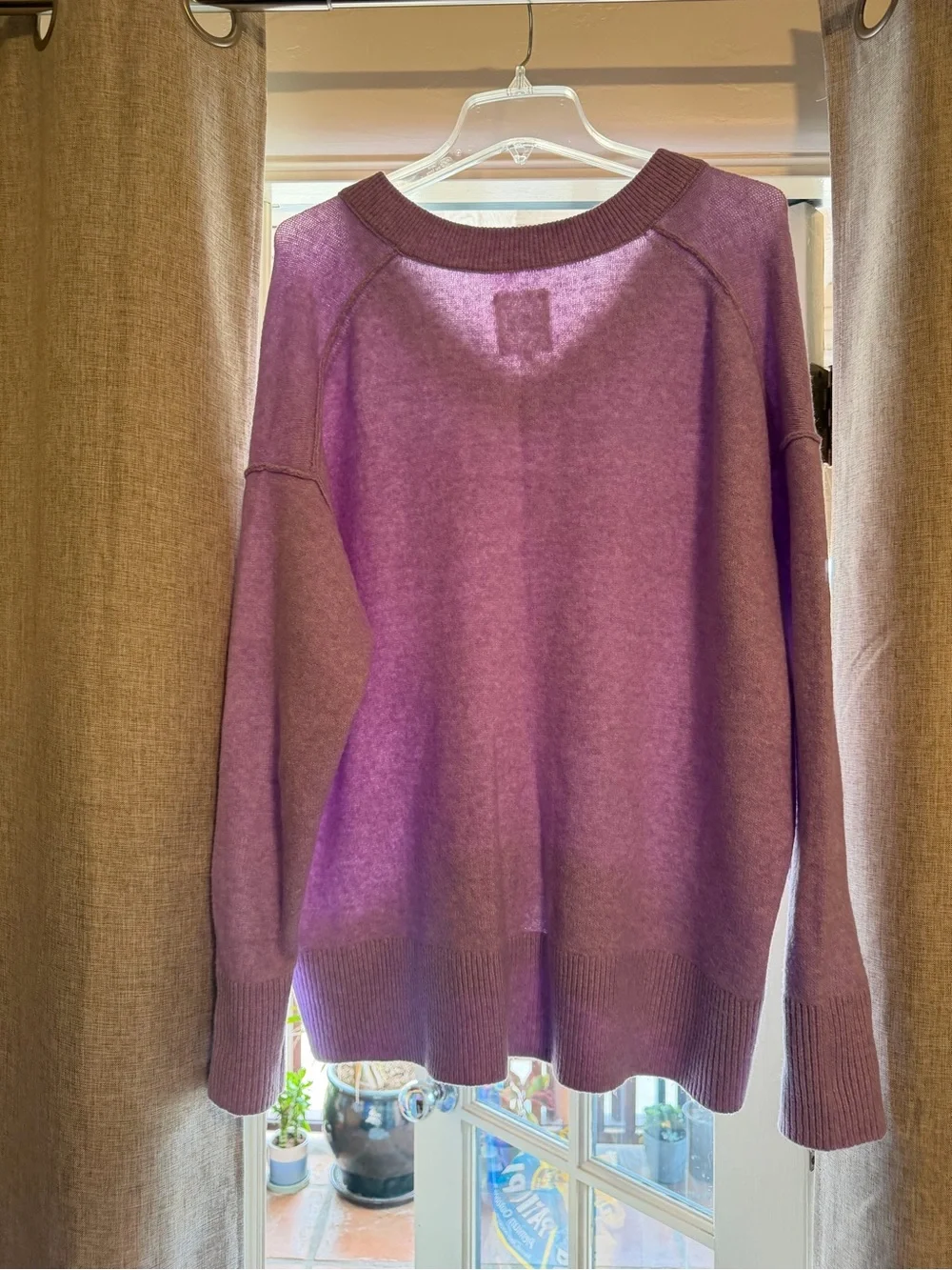 aerie Purple V‑Neck Sweater size large